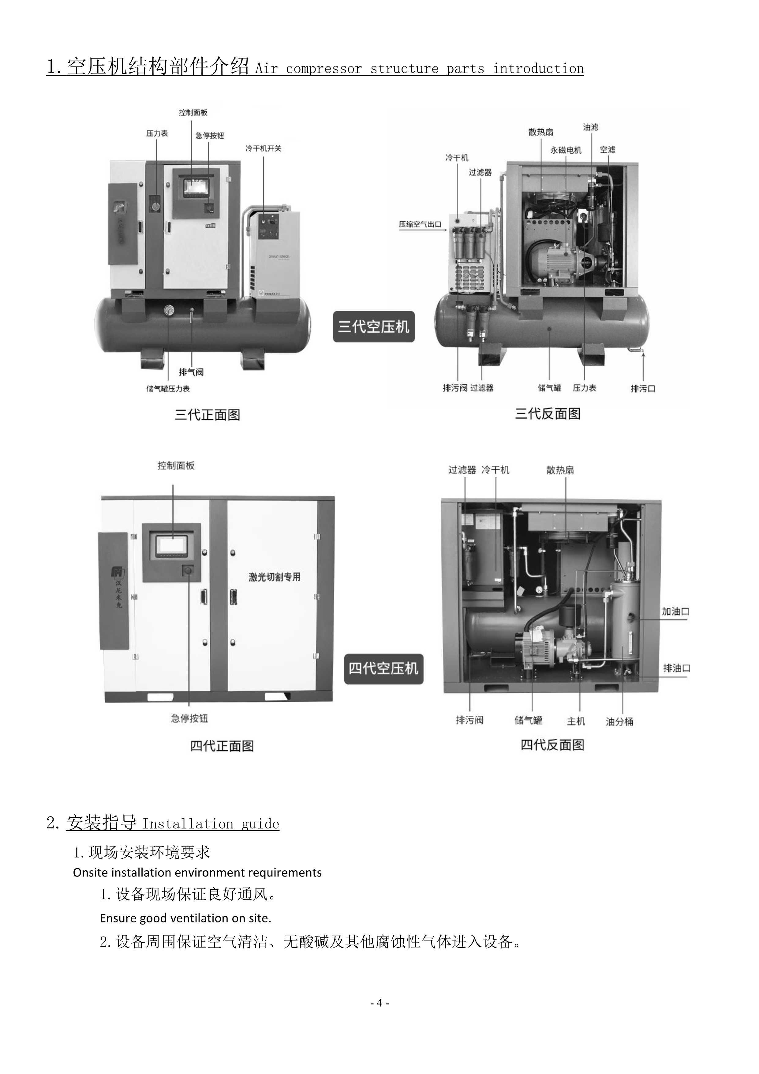 激光專用空壓機(jī)產(chǎn)品說明書(圖6)